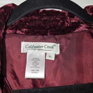 Coldwater Creek Rich Maroon Velvet Blazer